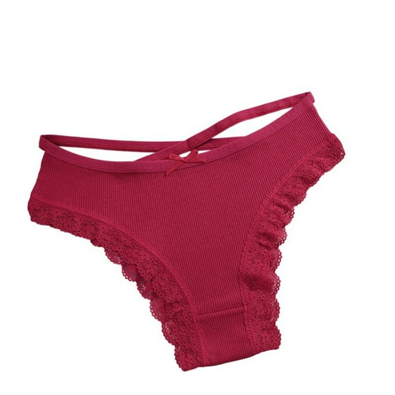 ZQUUVOU Women's Lace Cotton Panties Abdomen Low-rise Waist Hip Lift Comfortable Body Breathable Underwear Briefs Red