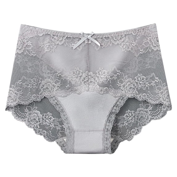 ZQUUVOU Women's Lace Panties Mid Rise Solid Color Breathable Period Underwear Cotton Lined Panties Light Blue