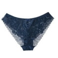 thumbnail image 1 of Rohuuque Women's Lace Panties Mid Rise Bow Crossed Breathbale Comfort Lace Briefs Panties Cheeky Underwear Navy, 1 of 5