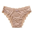 thumbnail image 1 of Rohuuque Women's Lace Panties One Piece Low Rise Lace Trim Briefs Panties Cotton Lined Cheeky Briefs Underwear Brown, 1 of 3
