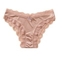 thumbnail image 1 of Rohuuque Women's Lace Panties One Piece Low Rise Lace Trim Briefs Panties Cotton Lined Cheeky Briefs Underwear Pink, 1 of 3