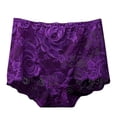 thumbnail image 1 of ZQUUVOU Women's Lace Panties Plus Size High Waist Sheer Lace Underwear Tummy Control Breathable No Visible Panty Lines Purple, 1 of 3