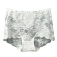thumbnail image 1 of Rohuuque Women's Lace Panties Plus Size High Waist Sheer Lace Underwear Tummy Control Breathable No Visible Panty Lines White, 1 of 3