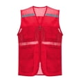 thumbnail image 1 of Rohuuque Women's Lightweight Fishing Vest Reflective Travel Hiking Safety Vest Jacket Foldable Outdoor Mesh Vest with Pockets Red, 1 of 4
