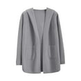 thumbnail image 1 of Rohuuque Women's Long Sweater Cardigan Hooded Open Front Winter Coat Solid Color Sweater with Pocket Long Sleeves Wearing Tops Gray, 1 of 6