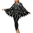 thumbnail image 1 of Rohuuque Women's Printed Cloak Vintage One Size Funny Print Poncho Party Cape Shawl Batwing Spider Web Party Outfits Black C, 1 of 4
