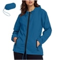 thumbnail image 1 of Rohuuque Women's Raincoats Lightweight Waterproof Jacket Zipper Jacket Hooded Rain Jacket with Pockets Packable Raincoat with Storage Bag Sky Blue, 1 of 5