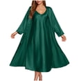 thumbnail image 1 of ZQUUVOU Women's Silk Robe Set Satin Nightwear Set Chemise with Lightweight Robe Flattering Loungewear Cami Sleepwear Sets Green, 1 of 7