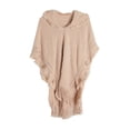 thumbnail image 1 of ZQUUVOU Women's Solid Color Shawl Fashion Fall Winter Plus Size Knitwear Button Hooded Cape Fringe Shawl Wraps Khaki, 1 of 4