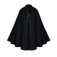 thumbnail image 1 of ZQUUVOU Women's and Men's Black Cloak with Hood Mid Length Medieval Cape Gothic Style Cloak Ribbon Closure Cape for Renaissance Black, 1 of 3