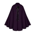 thumbnail image 1 of Rohuuque Women's and Men's Black Cloak with Hood Mid Length Medieval Cape Gothic Style Cloak Ribbon Closure Cape for Renaissance Purple, 1 of 4