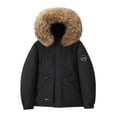 thumbnail image 1 of Rohuuque Women's and Men's Down Jacket with Faux Fur Hood Solid Color Multiple Pockets Thermal Insulated Ski Coat Couples Winter Black, 1 of 4