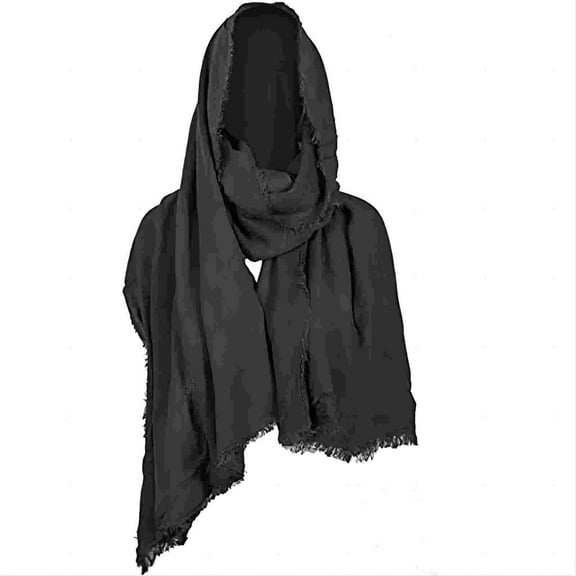 Rohuuque Women's and Men's Hooded Cloak Gothic Distressed Cape Cloak Medieval Inspired Shawl for Themed Events Black