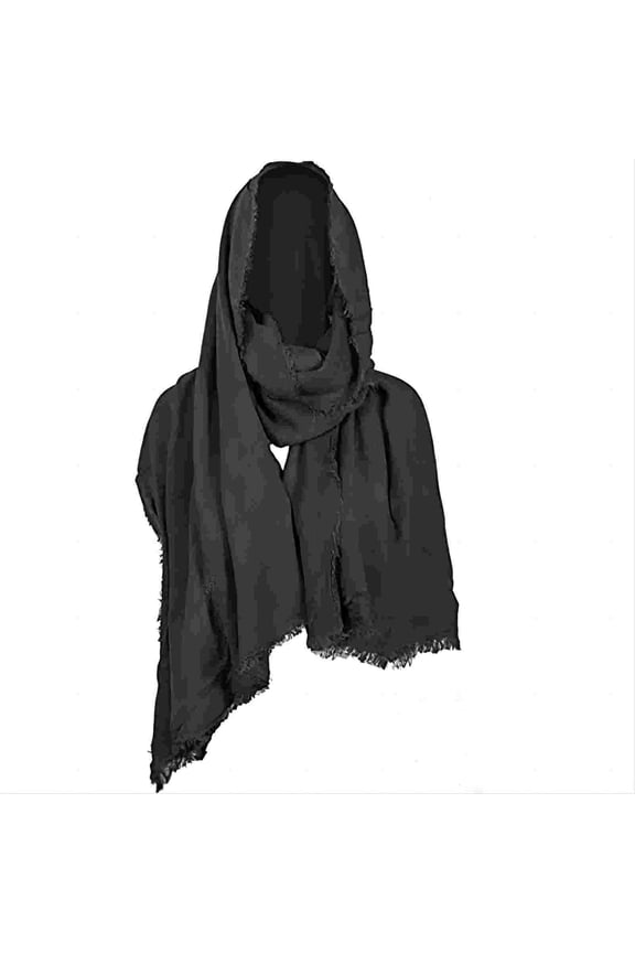 Rohuuque Women's and Men's Hooded Cloak Gothic Distressed Cape Cloak Medieval Inspired Shawl for Themed Events Black