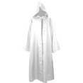 thumbnail image 1 of ZQUUVOU Women's and Men's Hooded Cloak Long Open Front Medieval Cape Gothic Cloak Renaissance Fair Historical Reenactment Wear White, 1 of 3