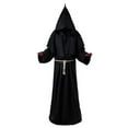 thumbnail image 1 of ZQUUVOU Women's and Men's Hooded Cloak Long Sleeve Robe Cape Gothic Medieval Style Top for Theatrical Performances Black, 1 of 4