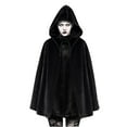 thumbnail image 1 of Rohuuque Women's and Men's Hooded Cloak Unisex Velevt Gothic Short Hooded Cloak Cape Funny Solid Color Cloak for Adults Black, 1 of 8