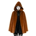 thumbnail image 1 of Rohuuque Women's and Men's Hooded Cloak Unisex Velevt Gothic Short Hooded Cloak Cape Funny Solid Color Cloak for Adults Khaki, 1 of 8