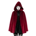thumbnail image 1 of Rohuuque Women's and Men's Hooded Cloak Unisex Velevt Gothic Short Hooded Cloak Cape Funny Solid Color Cloak for Adults Red, 1 of 8
