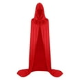 thumbnail image 1 of Rohuuque Women's and Men's Hooded Cloak Unisex Velvet Full Length Hooded Robe Gothic Medieval Cloak Long Cape Solid Color Cloak Red, 1 of 6