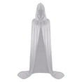 thumbnail image 1 of Rohuuque Women's and Men's Hooded Cloak Unisex Velvet Full Length Hooded Robe Gothic Medieval Cloak Long Cape Solid Color Cloak White, 1 of 6