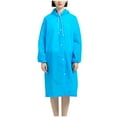 thumbnail image 1 of Rohuuque Women's and Men's Rain Poncho Long Sleeve Waterproof Rain Cape with Hood Buttons Outdoor Parent Matching Rainwear Blue, 1 of 7