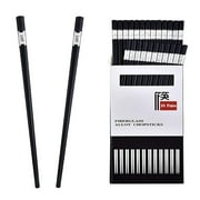 Rohy 10 Pairs Fiberglass Chopsticks Reusable Alloy Dishwasher Safe Non-Slip 9.4 inch Durable Silver