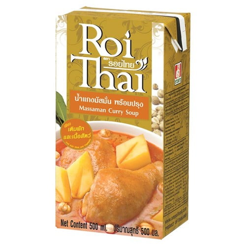 Roi Thai Massaman Curry Cooking Sauce 500ml, British Import (Pack of 2)