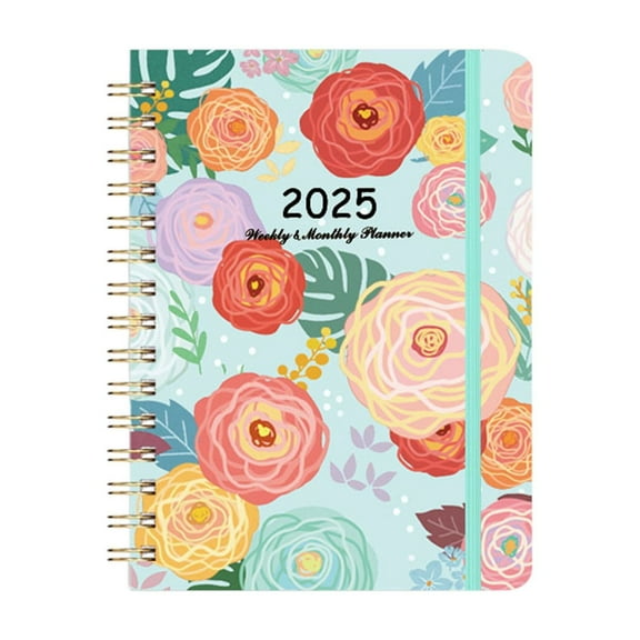 Roiihwy 2025 Personalized Weekly Monthly Planner Flower Schedule English Diary A5, Color