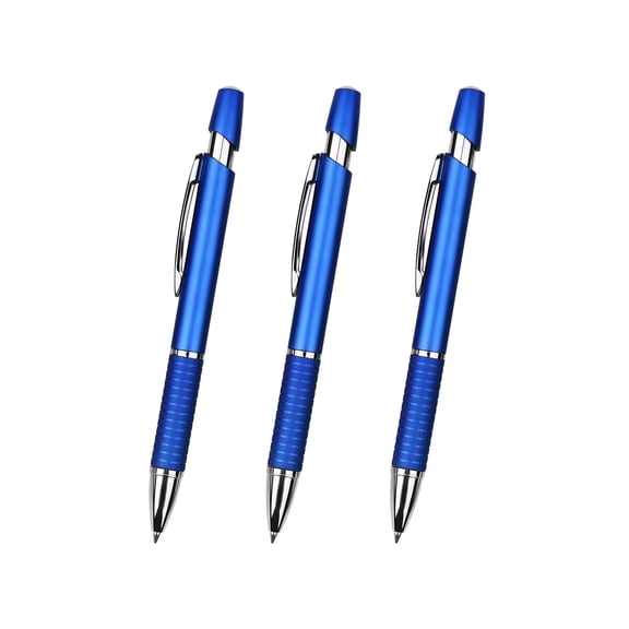 Roiihwy 3Pcs Metal Black Ballpoint Pens, Pens Ballpoint 1mm Smooth Writing for Journaling Gifts Business Men Police Flight Attendants(Blue)