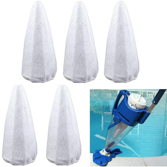 Roiihwy 5pcs Reusable Vacuum Filter Replacement Bag For Pool Blasters And Cleaning, White