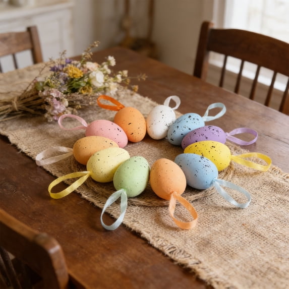 Roiihwy 9Pcs Easter Eggs Tree Decorations, Multicolor, 2.17", Easter by Way To Celebrate