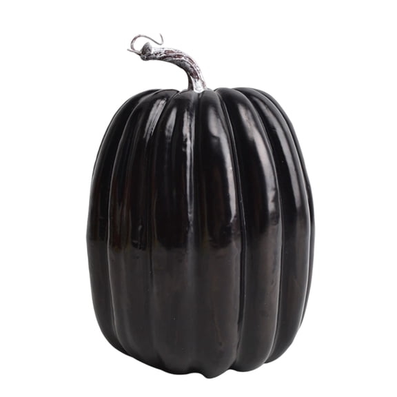Roiihwy Artificial Halloween Pumpkins Decor, Black Fake Pumpkins Large Faux Pumpkins for Autumn Thanksgiving Halloween Holiday Decor Decorations