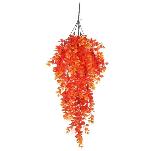 Roiihwy Artificial Hanging Fall Flowers Fall Decorations, UV Resistant Realistic Fake Mums for Outdoors Faux Hanging Plants Silk Daisy Flower for Outside Home Indoor Planter Porch Patio