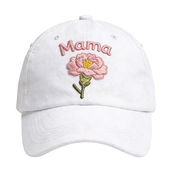 Roiihwy Basketball Mom Hat for Women Grandma, White, 21.7"-23.6", Adjustable Cotton Mama Mother's Day Gifts Baseball Cap