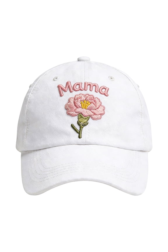 Basketball Mom Hat for Women Grandma, White, 21.7"-23.6", Adjustable Cotton Mama Mother's Day Gifts Baseball Cap
