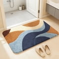 thumbnail image 1 of Roiihwy Bath Mat, Ultra Absorbent Quick Dry Bathroom Floor Mats-Rubber Non-Slip Thin Bathroom Rug Fit Under Door, Faux Suede Surface Shower Rug for Bathtub, Sink, Shower Room, 1 of 6