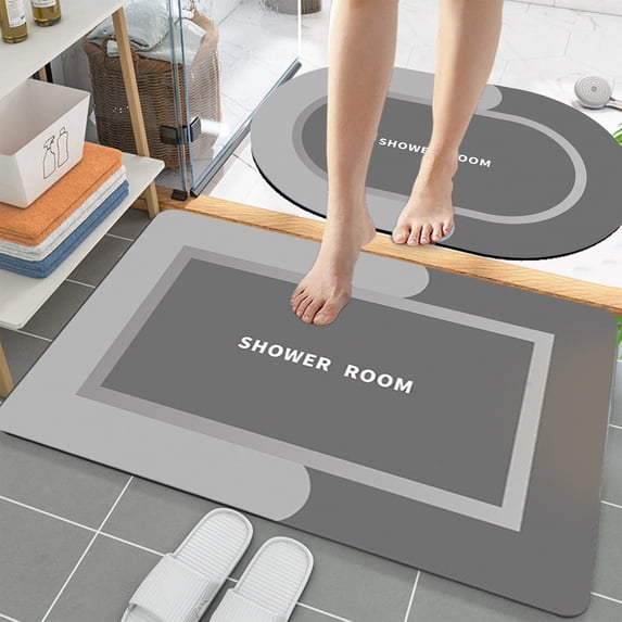 Roiihwy Bathroom Rugs Sets 2 Piece, Bath Mats Non Slip Washable, Absorbent Bath Rug for Tub, Shower and Toilet, Bath Mat Set (Gray, 16" x 24")