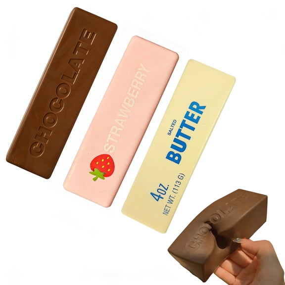 Roiihwy Butter Squish Toys, Slow Rebound Squeeze Stress Balls, Yellow, 5.6"x1.6", Stress Relief Sensory Toys