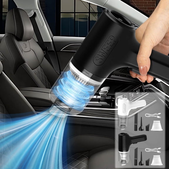 Roiihwy Car Vacuum Cleaner Wireless Portable Handheld, Small Household Vacuum For Car And Home, Black