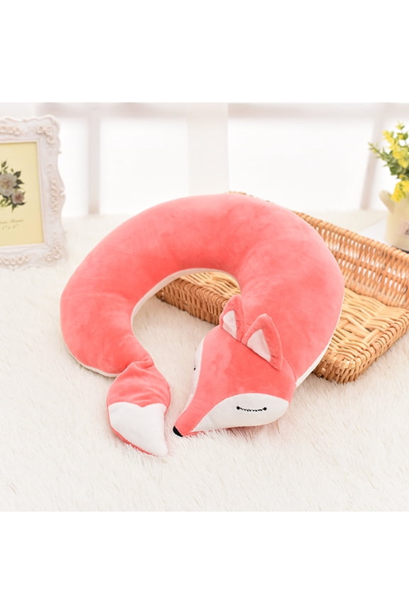 Cartoon Animal Neck Pillow Airplane, Soft U Shaped Neck Travel Pillows for Airplanes, Train, Car, Office, Contoured Eye Masks for Kids and Adults