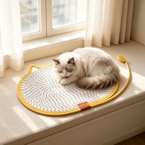 Roiihwy Cat Scratcher Mat, Cat Scratch Pad, Horizontal Cat Scratching Pad Rug for Indoor Cats, Protect Couch & Carpets