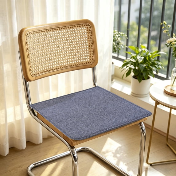 Roiihwy Chair Cushions for Desk Chair 1 Pcs, Summer Kitchen Chair Cushions with Ties, Indoor Non-Slip Dining Chair Seat Cushion for Dorm Home Rv, Blue