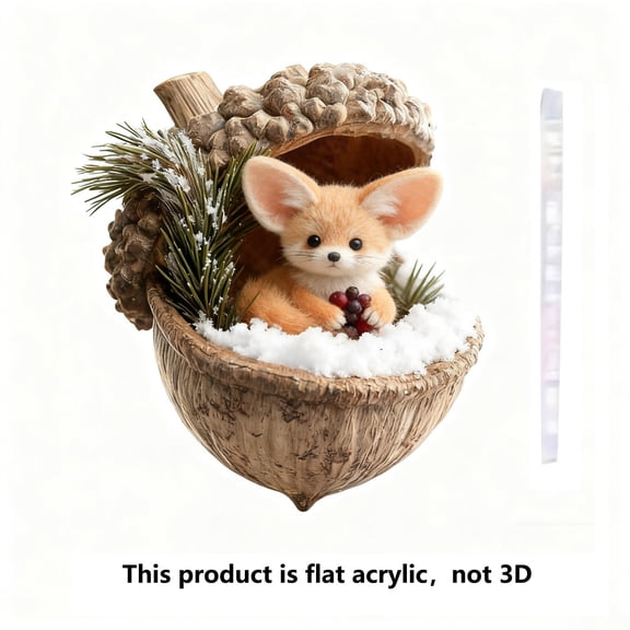 Roiihwy Christmas Decorations 10cm Forest Animals Acrylic Pendant For Tree Wreath And Holiday Gift, H