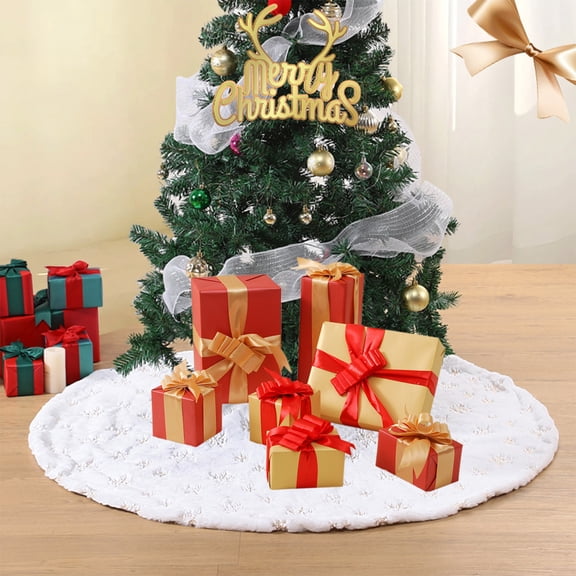 Roiihwy Christmas Decorations 7Pcs Christmas Gift Boxes Set For Under Tree Scene And New Year Window Decor, Gold