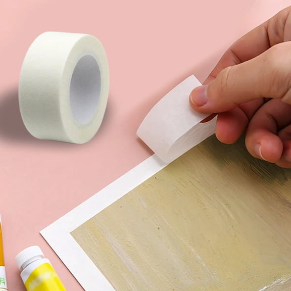 Roiihwy Colored Masking Tape Painters Tape Writable 2.36X2.36X0.98 Inches for Arts & Crafts Labeling Coding Whiteboard Dry Erase Board Tape Thin Paper Tape, White