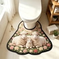 thumbnail image 1 of Roiihwy Cute Animals Toilet Rugs U Shaped Non Slip Bath Mats, 20x16 Inch Soft Absorbent Plant Bathroom Rugs, Contour Bath Rugs for Toilet Base Bathroom Shower Floor, 1 of 6
