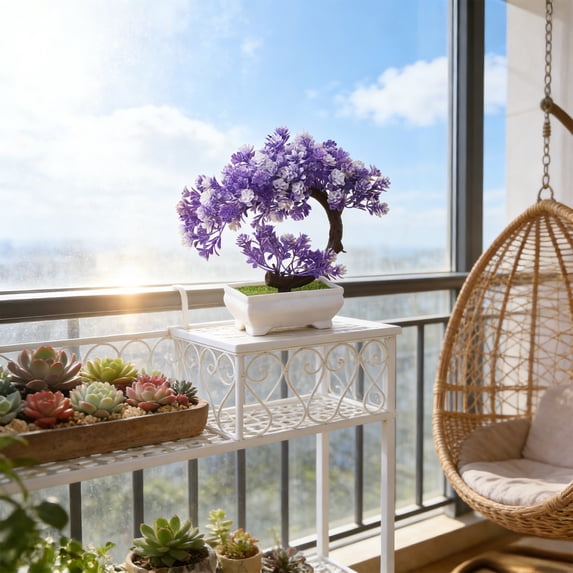Roiihwy Decorative Artificial Bonsai Tree, Artificial plants Indoor with Flower, Fake Tree for Centerpiece Table Coffee Table Dining Room Office Kitchen Decorations