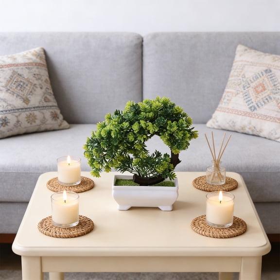 Roiihwy Decorative Artificial Bonsai Tree, Artificial plants Indoor with Flower, Fake Tree for Centerpiece Table Coffee Table Dining Room Office Kitchen Decorations