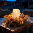thumbnail image 1 of Roiihwy Fall Candle Rings Floral Wreaths Autumn Harvest Sunflowers, Leaves Berries Wreath Mini Thanksgiving Table Centerpiece Wreath for Pillar Cabinets Farmhouse Front Door Decoratio, 1 of 6